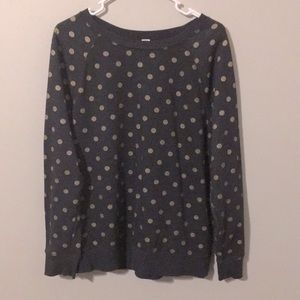 Gold polka dotted grey sweat shirt